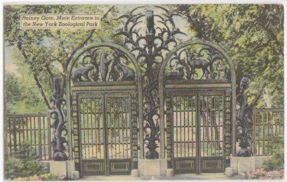 Rainey Gate Bronx Zoo NYC NY [linen-