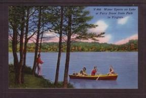 Virginia Post Card Rowboat Fairy Stone Park Bassett