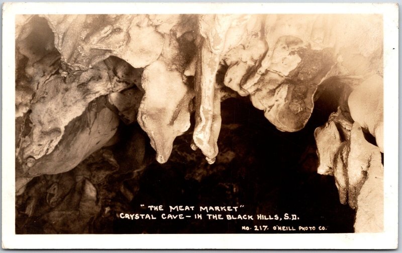 Meat Market Crystal Cave In The Black Hills South Dakota SD Real RPPC Postcard