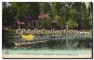 Old Postcard Bords de Seine Courbevoie Circle of Sports Society