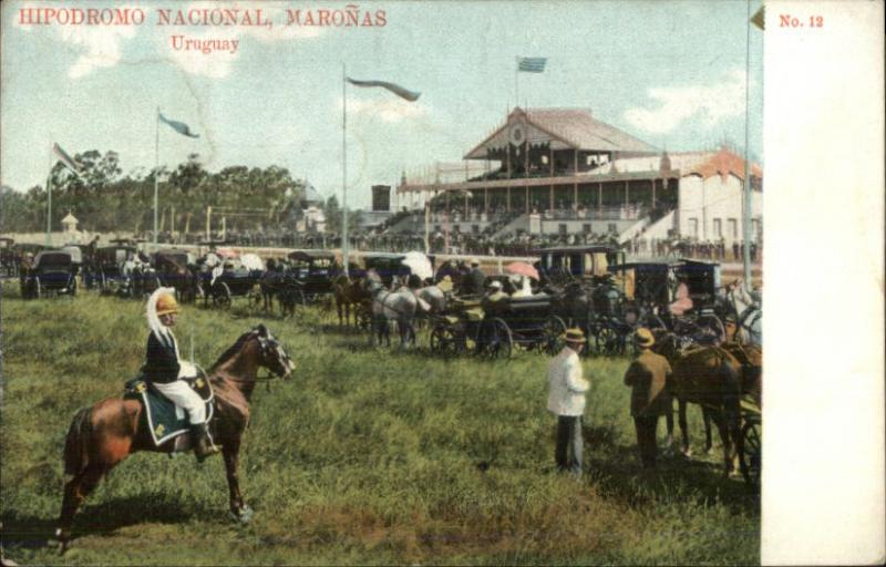 Maronas Uruguay - Hipodromo Nacional c1905 Postcard