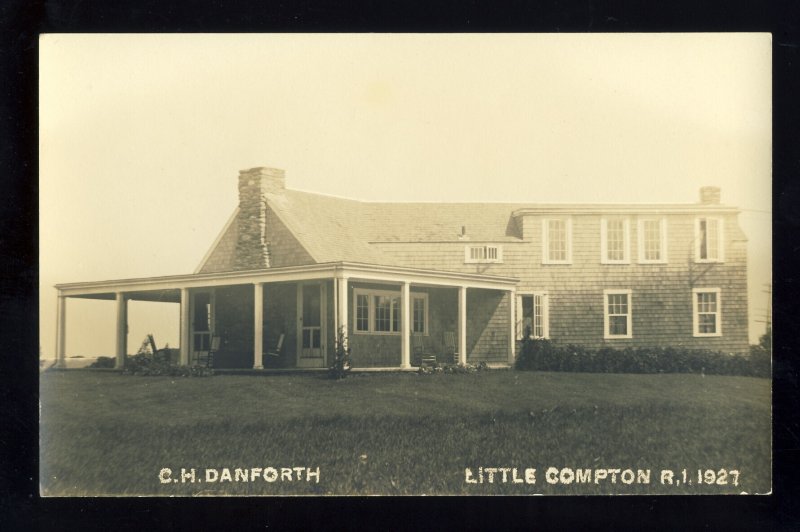 Little Compton, Rhode Island/RI Postcard, Residence, C H Danforth, RPPC #1927