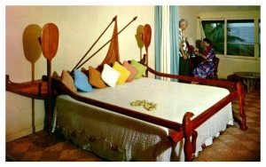 Outrigger Bed in the Wailua Kai Wing of Coco Palms Hotel Kauai Hawaii Postcard