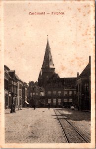 Netherlands Zaadmarkt Zutphen Vintage Postcard C025