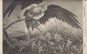 ART NOUVEAU, Artist Fidus, Winged Man Reaping Fields, Fantasy Children Russian