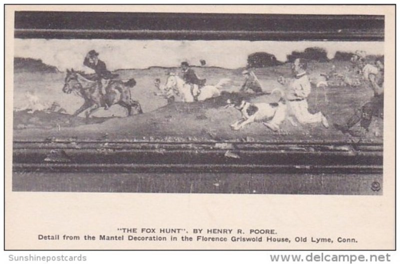 Connecticut Old Lyme The Fox Hunt By Henry R Poore Detail From The Mantel Dec...