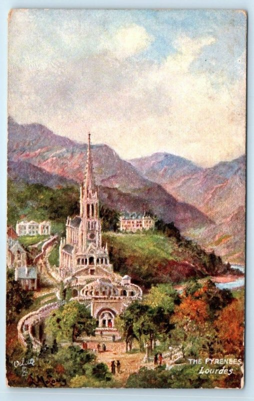 TUCK Oilette~ The Pyrenees LOURDES France Postcard