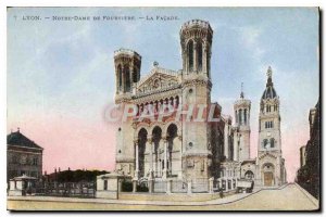 Postcard Old Lyon Notre Dame de Fourviere The Facade