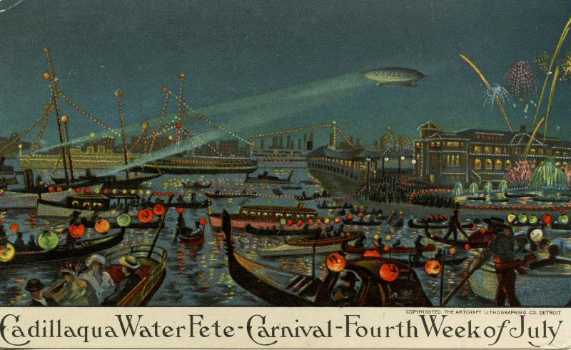 MI - Detroit, 1912. Cadillaqua Water Fete Carnival.   *VERY RARE CARD*