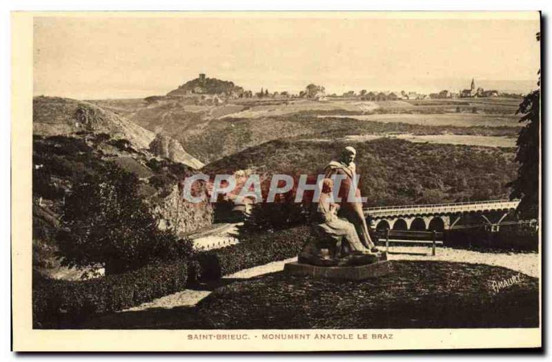 Old Postcard Saint Brieuc Monument Anatole Le Braz