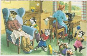 LP90    Mainzer Cats, NY, Postcard,  Sewing