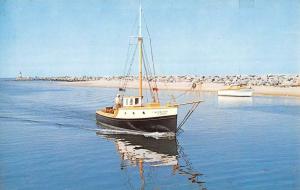 Block Island Rhode Island Fishing Boat Waterfront Vintage Postcard K107696