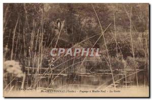 Old Postcard Chantonnay (Vendee) landscape mill new cave