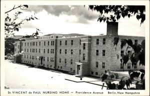 Berlin New Hampshire NH St Vincent de Paul Nursing Home Real Photo Vintage PC