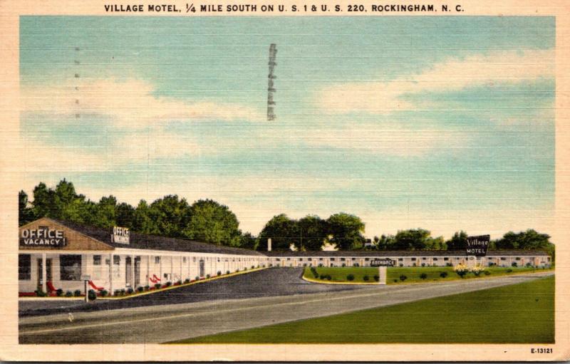 North Carolina Rockingham Village Motel 1953