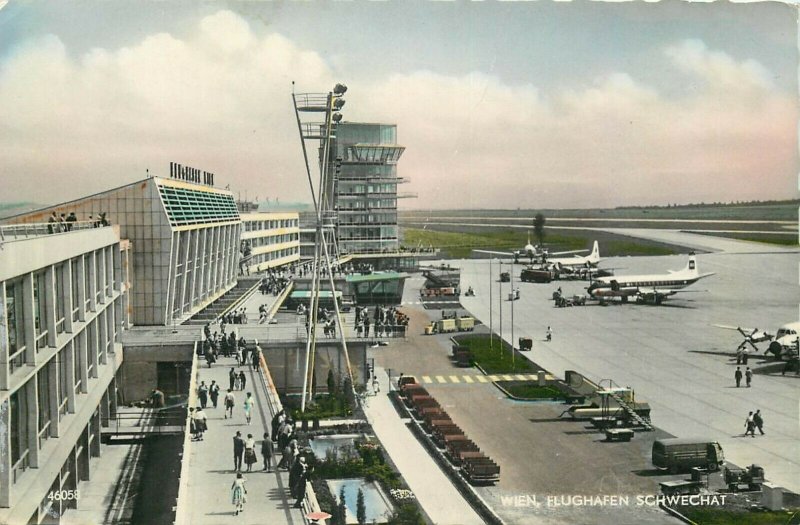 Vienna airport semi-modern photo postcard Austria