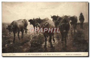 Old Postcard From Vuillefroy Return of the Herd Musee Du Luxembourg Cows