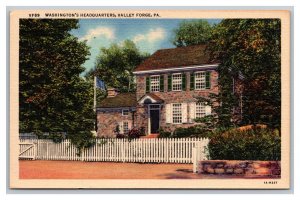 Washington's Headquarters Valley Forge Pa. Pennsylvania Postcard