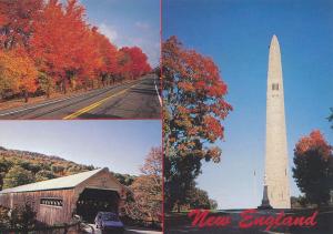 Scenery, New England - Autumn View - Covered Bridge - Bennington Monument