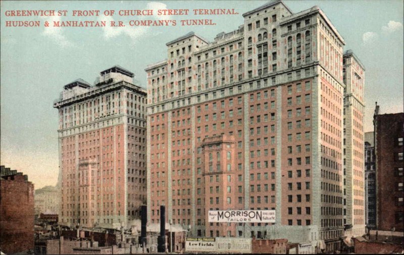 New York City NYC NY Church Street Train Station Terminal c1910 Postcard