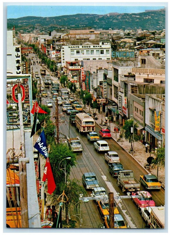 c1950's Main Street Known as Miracle Mile Kokusai Dori Naha Japan Postcard