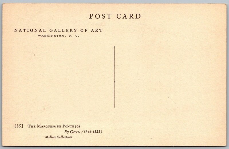 Vtg National Gallery of Art The Marquesa de Ponte Jos by Goya Postcard