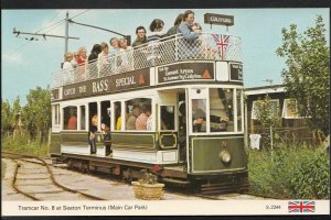 Transport Postcard - Tramcar No.8 at Seaton Terminus (Main Car Park)  DR123