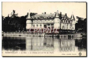 Old Postcard Rambouillet Chateau Park taken i & # 39lle chickens