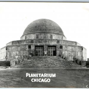 c1930s Chicago Planetarium RPPC Marble Stone Building Real Photo Postcard A95