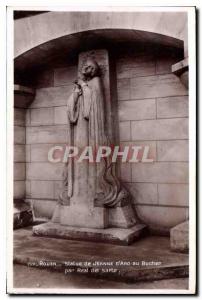 Old Postcard Rouen Statue of Joan of Arc in Real del Sarte by Bucher