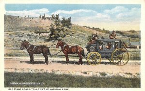 WY, Wyoming  OLD STAGE COACH & HORSES~Yellowstone National Park c1920's Postcard