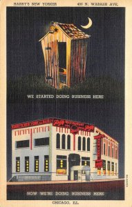 Chicago, IL HARRY'S NEW YORKER Schlitz Art Deco c1940s Linen Vintage Postcard