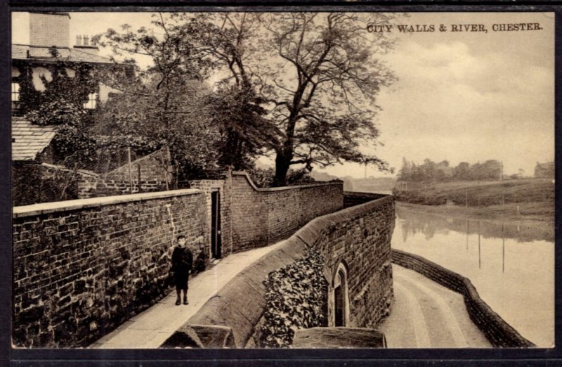 City Walls and River,Chester,England,UK