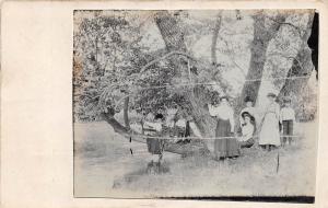 A32/ Winnipeg Canada Postcard Family River Scene Alberta Real Photo RPPC