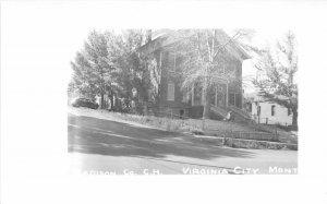 J4/ Virginia City Montana RPPC Postcard c1950 Madison County Court House 184