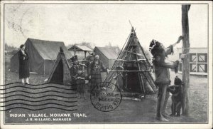 Mohawk Trail MA Native American Indian Village Roadside 1920s Postcard