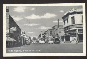 IDAHO FALLS IDAHO DOWNTOWN STREET SCENE 1940's CARS VINTAGE POSTCARD SPORTS