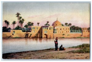 c1910 Rhoda Island in Nile Picturesque Cairo Egypt Oilette Tuck Art Postcard