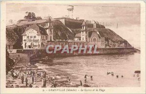 Old Postcard Granville (Manche) Casino and the Beach