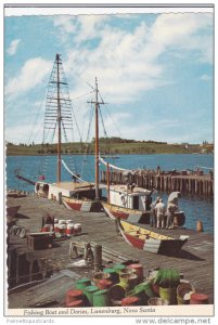 Fishing Boat & Dories, Lunenburg Harbour, Nova Scotia, Canada