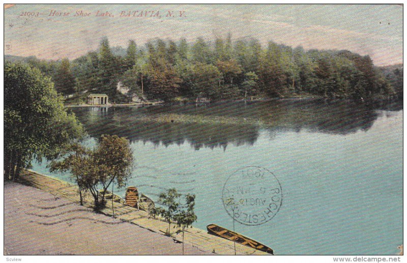 Horse Shoe Lake, BATAVIA, New York, PU-1907
