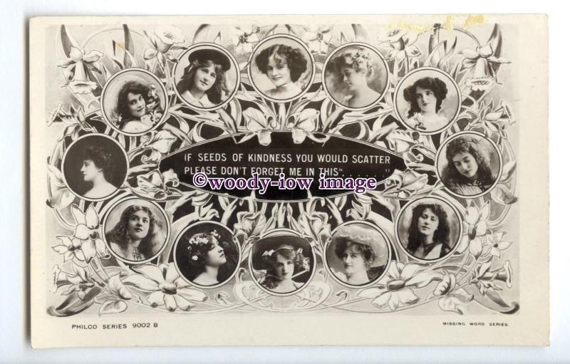 b5967 - Stage Actresses - Various Actresses in a Collage, No.9002 B -  postcard