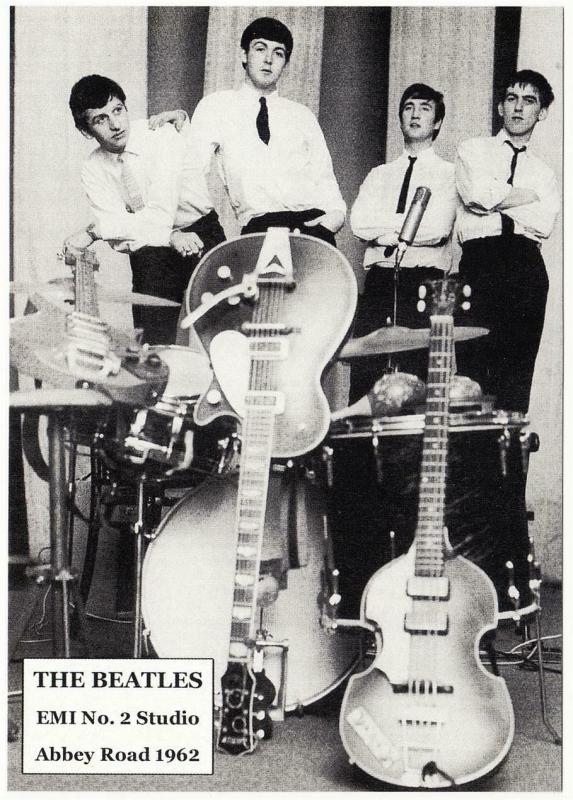 The Beatles in 1962 at EMI Studio on Abbey Road Modern Postcard