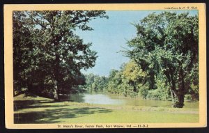 Indiana FORT WAYNE St. Mary's River Foster Park - White Border