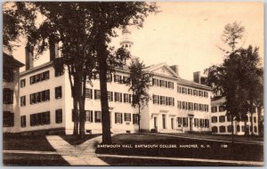 Dartmouth Hall College Hanover New Hampshire NH Campus Building Postcard