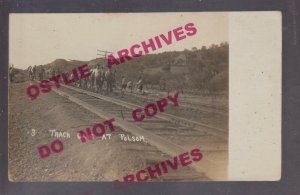 Folsom IOWA RPPC 1912 RAILROAD CONSTRUCTION Tracks GHOST TOWN nr Council Bluffs