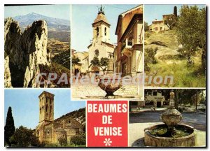 Postcard Modern Beaumes de Venise church fountain