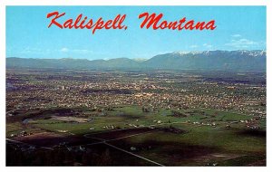 Postcard AERIAL VIEW SCENE Kalispell Montana MT AQ0390