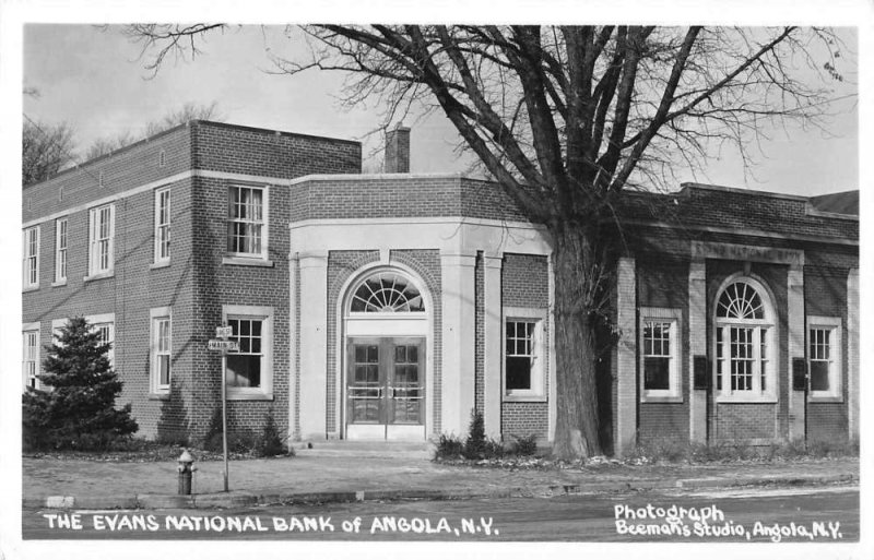 Angola New York Evans National Bank Real Photo Vintage Postcard JF685682