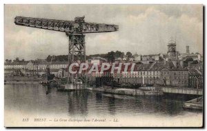 Brest - The electric crane in the & # 39Arsenal - Old Postcard